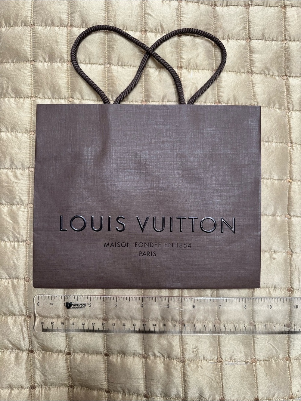 Louis Vuitton Dark Brown Logo Shopping Bag with Rope Handles
